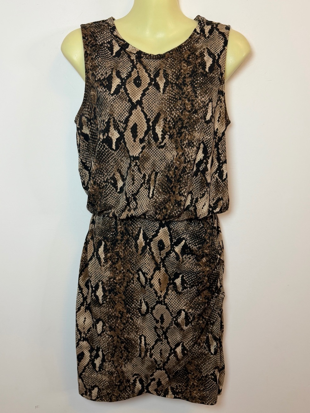 Sunday in Brooklyn Sleeveless Snake Print Sleeveless Shift Dress